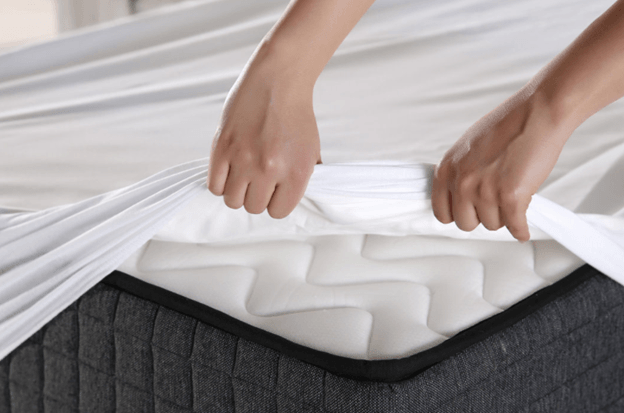 Yellow sweat stains on a mattress