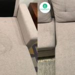 Before and after upholstery cleaning — real NYC client